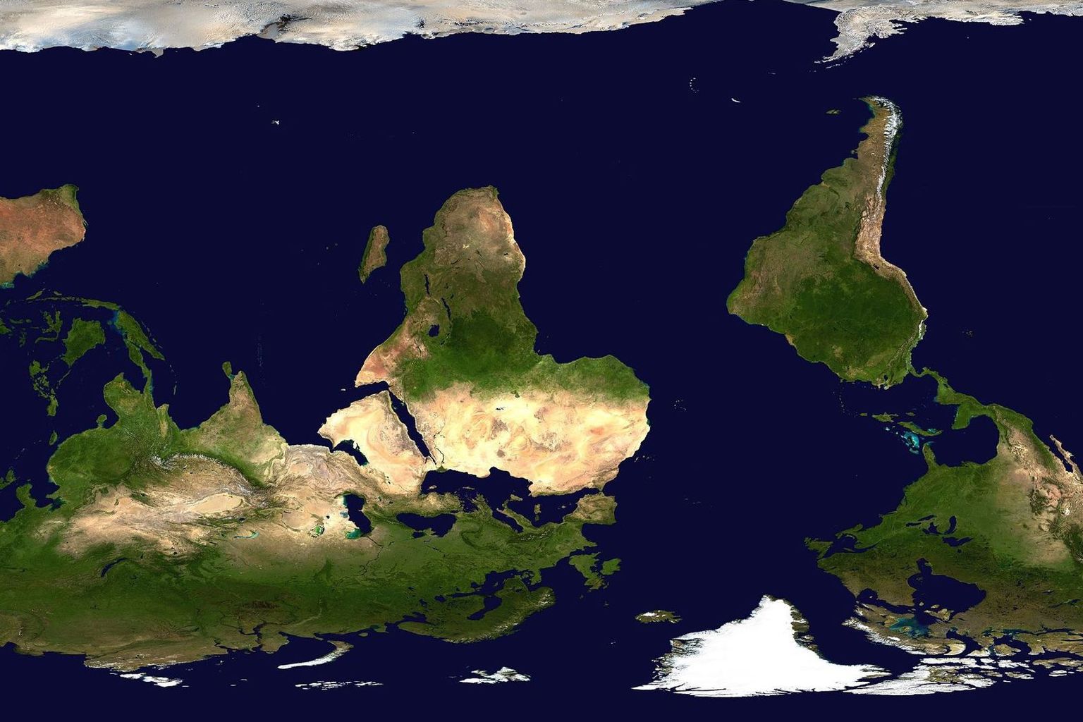 Satellite composition of the whole Earth's surface
