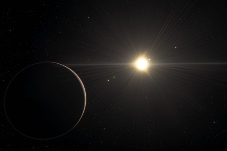 Künstlerische Darstellung des TOI-178-Planetensystems