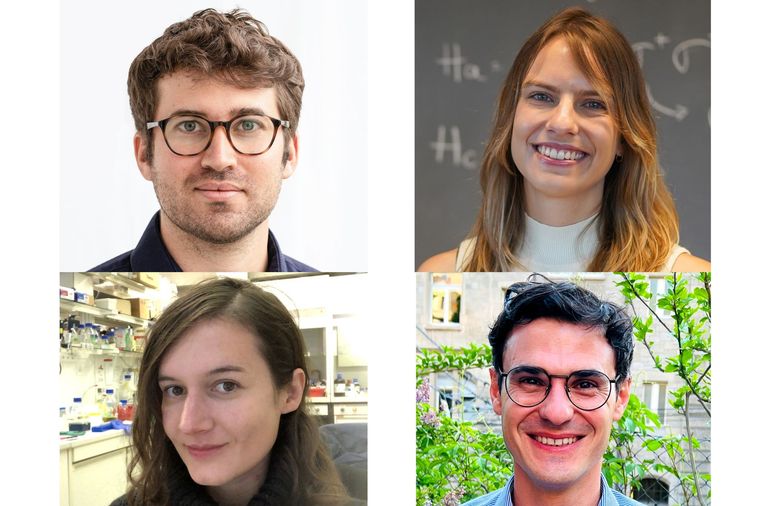 PreisträgerInnen Prix Schläfli 2022 (von links oben nach rechts unten): Philippe Schwaller, Natasha Tomm, Anna-Katharina Pfitzner, Luca Dal Zilio