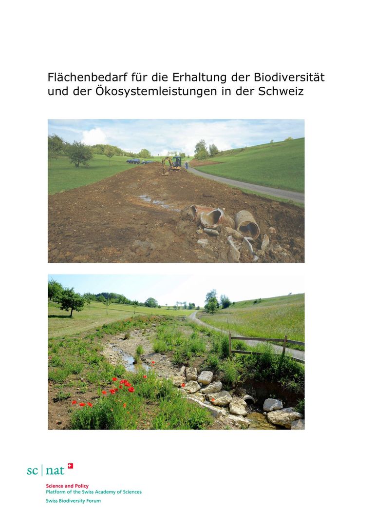 Flächenbedarf für die Erhaltung der Biodiversität und der Ökosystemleistungen in der Schweiz