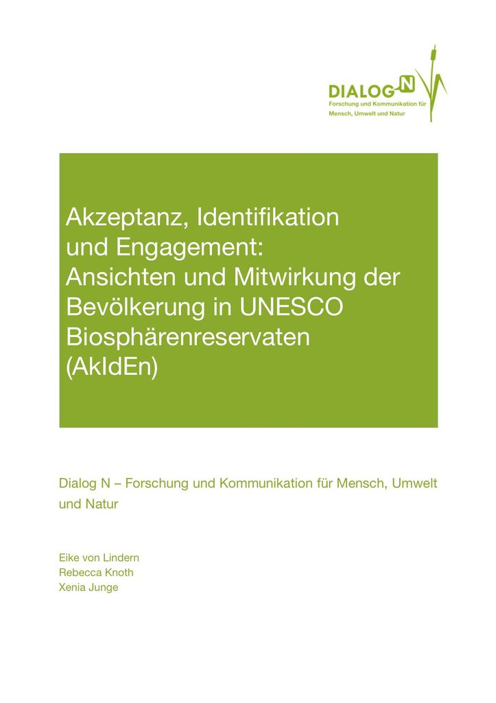 Bericht Akzeptanz-Identifikation-Engagement Biosphärenreservate