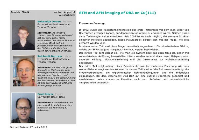 STM and AFM imaging of DBA on Cu(111)