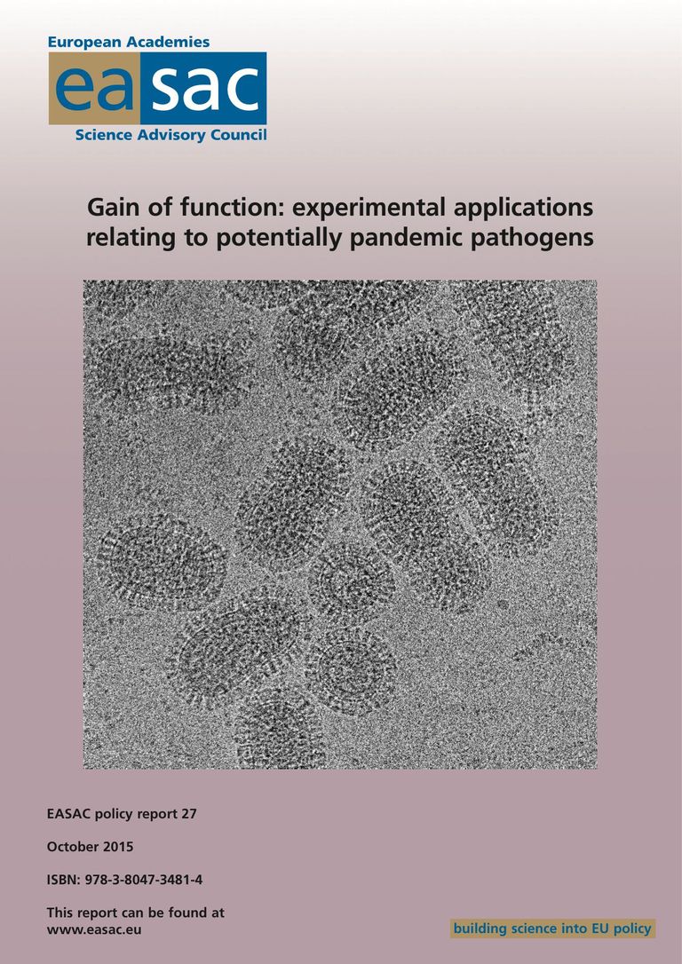 Rapport de l'EASAC "Gain of function: experimental applications relating to potentially pandemic pathogens"