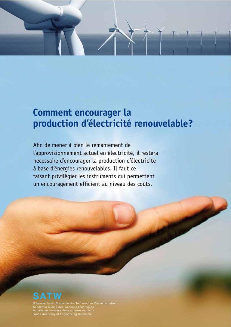 Rapport en français: Comment encourager la production d’électricité renouvelable?