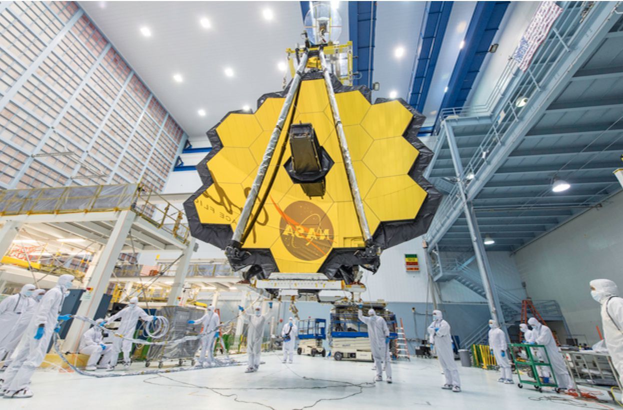 The big mirror of the James Webb Space Telescope.