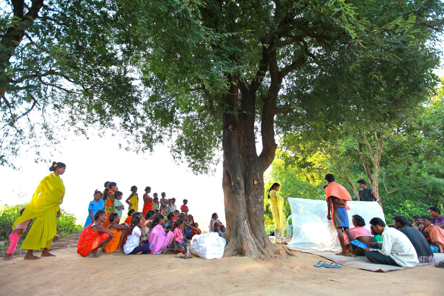 Mosquito net distribution, India