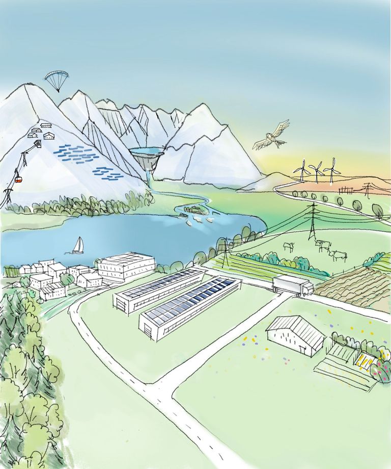 Die Akademien setzen sich dafür ein, dass Anlagen  zur Produktion erneuerbarer Energien an den am  besten dafür geeigneten Standorten – auch aus Sicht der Biodiversität und Landschaft – zu stehen kommen.