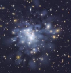 Verteilung der Dunklen Materie im Galaxiencluster Abell 1689