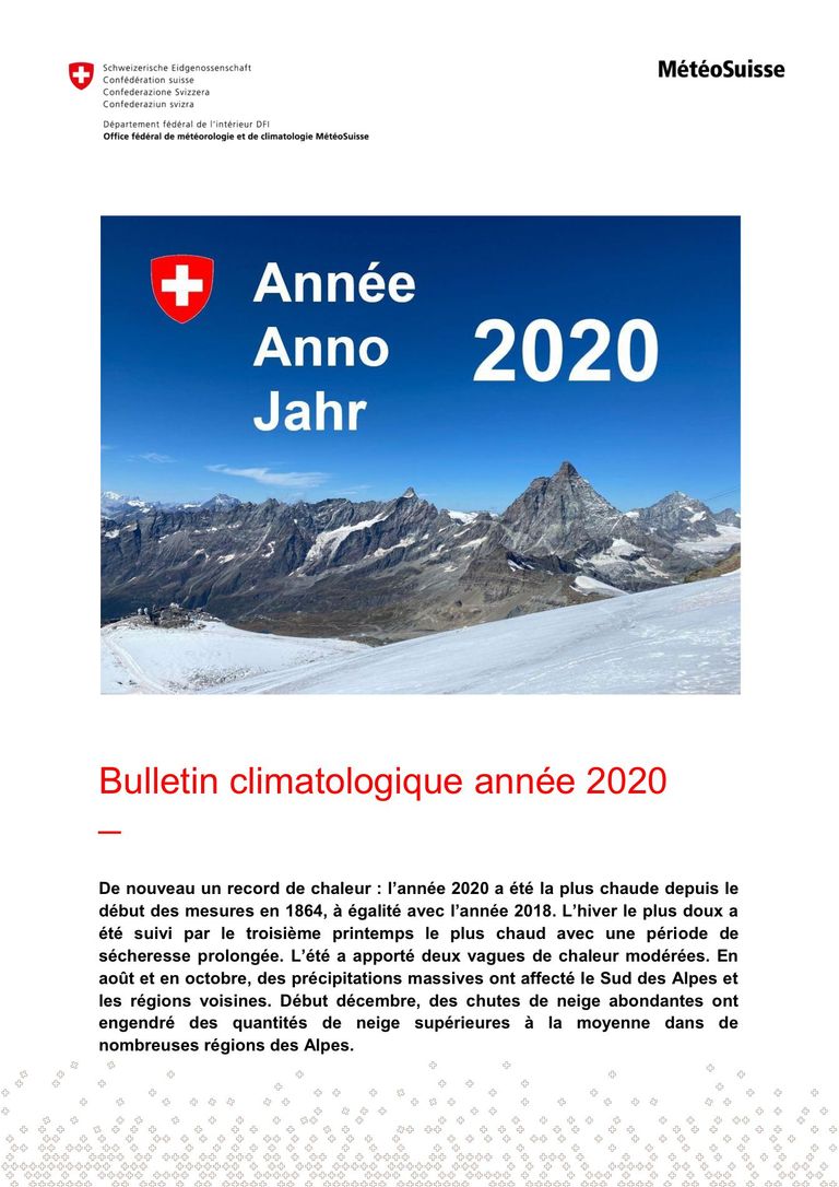 Bulletin climatologique année 2020