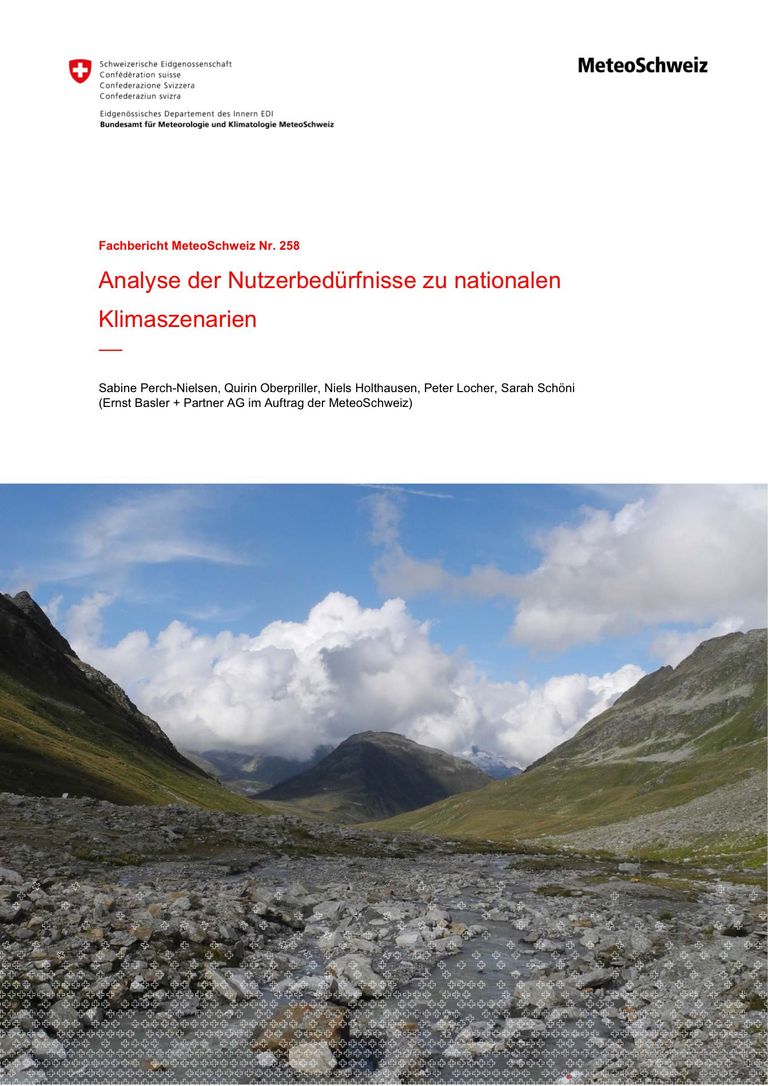 Fachbericht MeteoSchweiz Nr. 258: Analyse der Nutzerbedürfnisse zu nationalen Klimaszenarien