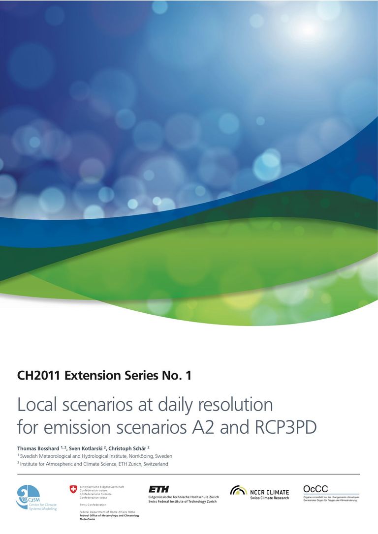 CH2011 Extension No. 1: Local scenarios at daily resolution for emission scenarios A2 and RCP3PD