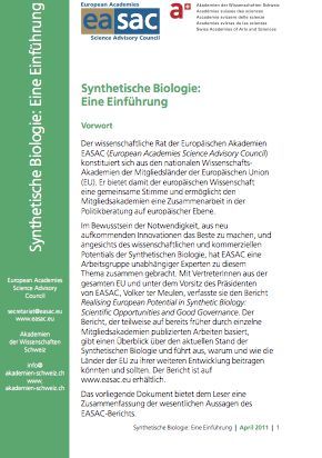 Titelbild Synthetische Biologie: Eine Einführung