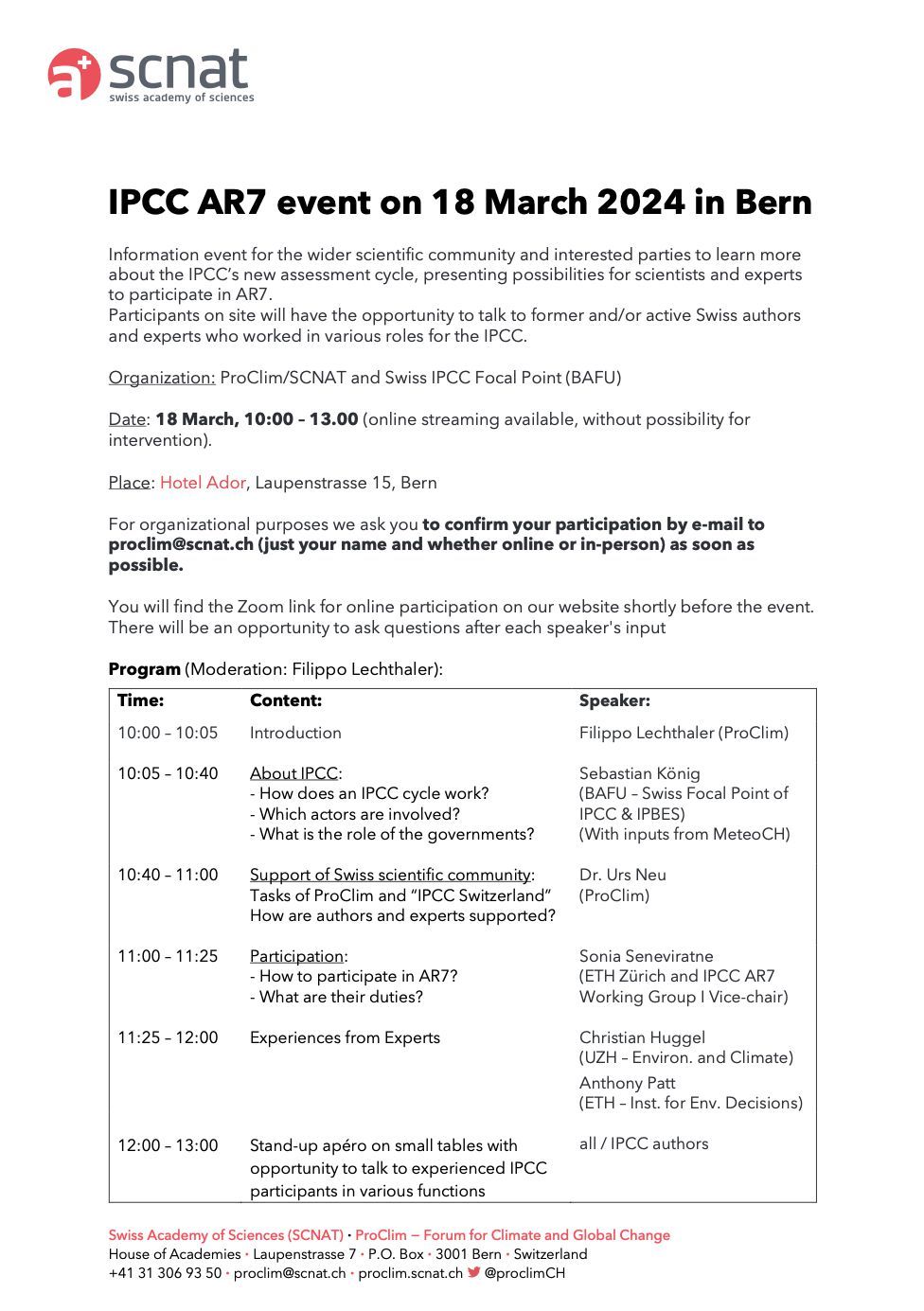 Program – IPCC AR7: Information event on work plan and how to contribute