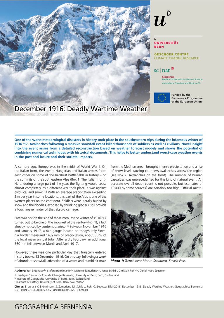 December 1916: Deadly Wartime Weather