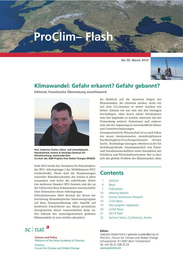 entire publication: ProClim- Flash 59 / Edito Hubertus Fischer