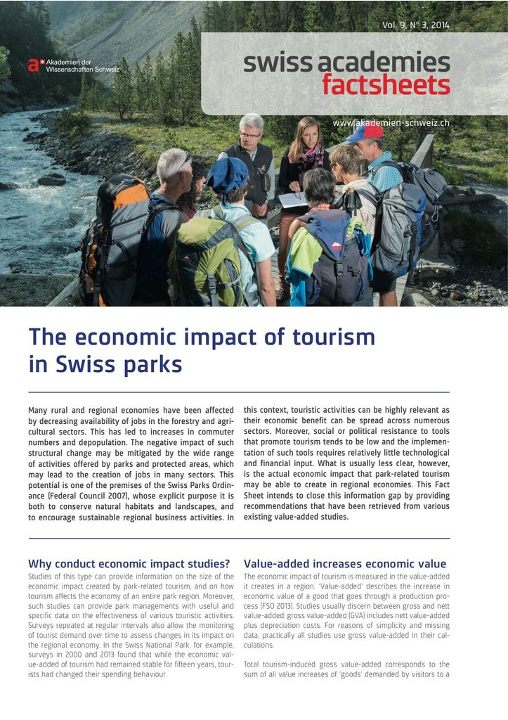 Factsheet: The economic impact of tourism in Swiss parks