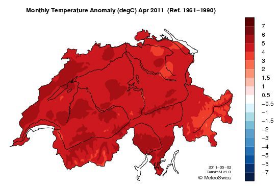 Webseite der MeteoSchweiz: Klimakarten Schweiz