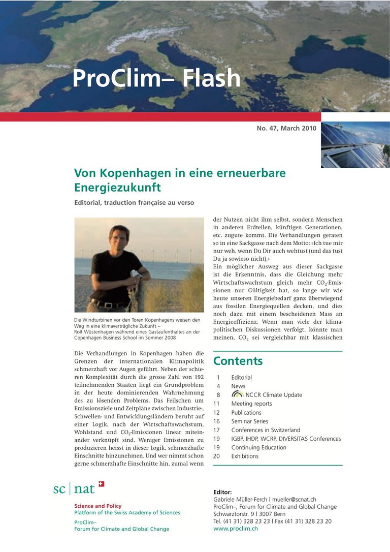 entire publication: ProClim- Flash 47 / Edito Rolf Wüstenhagen