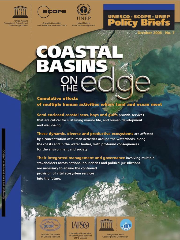 Download Policy Brief No. 7: Coastal basins on the edge: Cumulative effects of multiple human activities where land and ocean meet