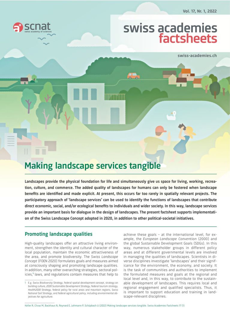 Factsheet: Making landscape services tangible