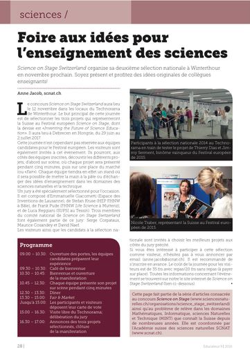 Science on Stage CH - l'Educateur 9/16