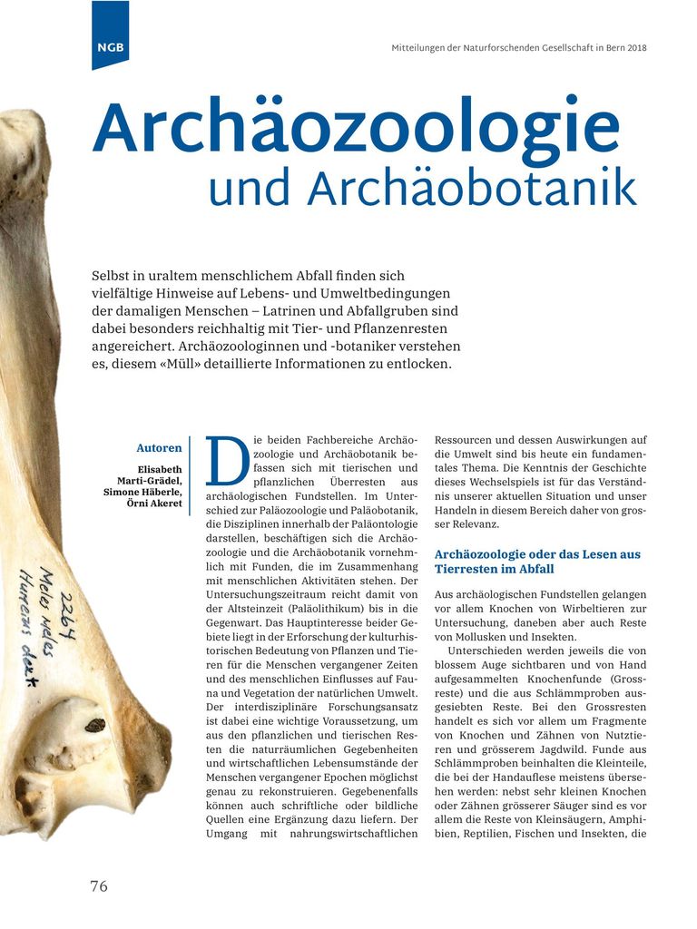 Archäozoologie und Archäobotanik