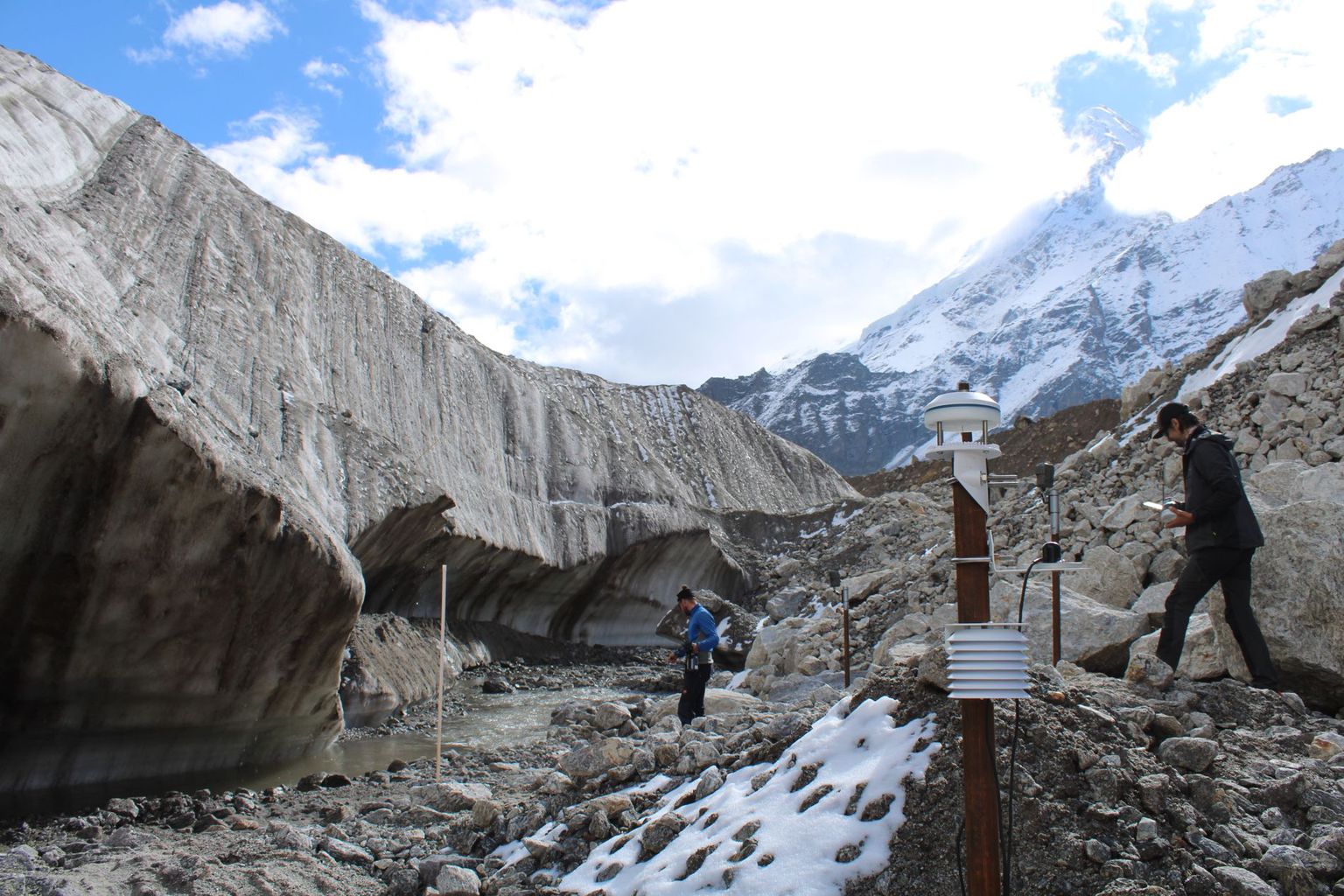 Überwachung von Eisklippen und supraglazialen Rinnen auf dem Satopanth-Gletscher (Indien)