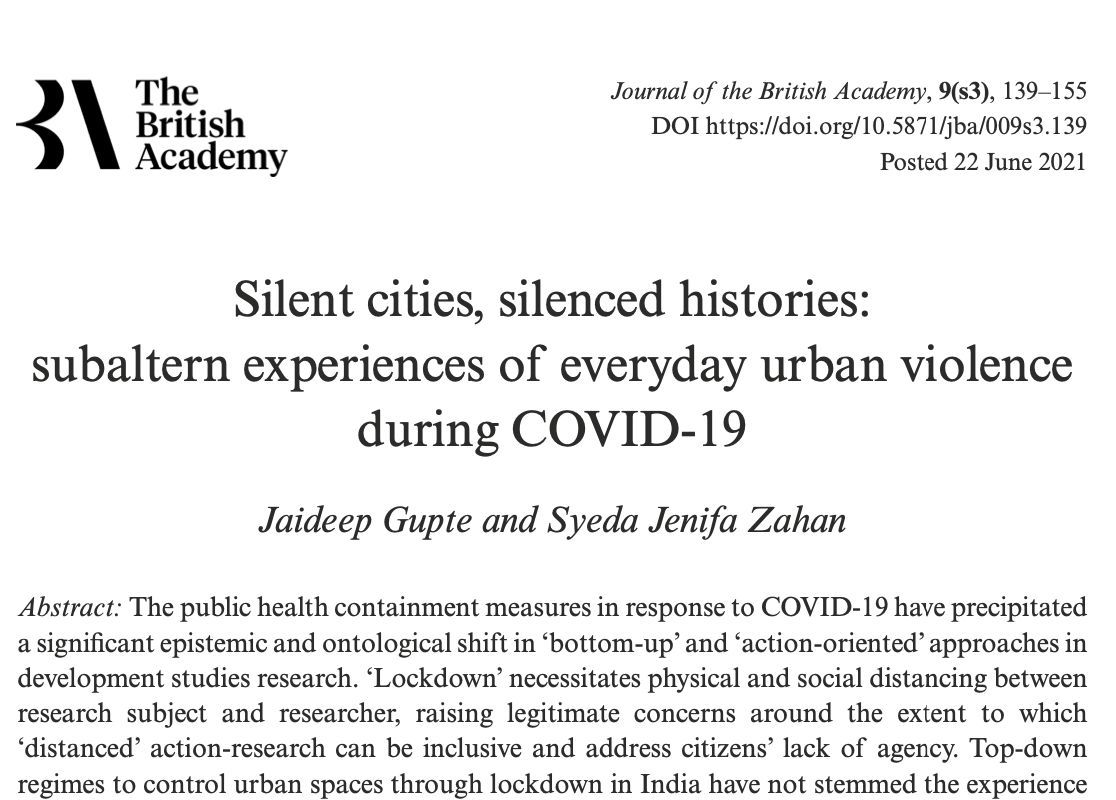 Silent Cities, Silenced Histories: Subaltern Experiences of Everyday Urban Violence During COVID-19