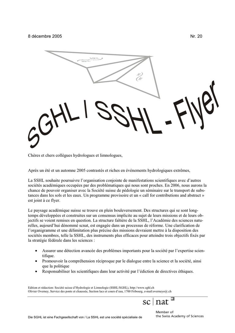 SGHL / SSHL Flyer 20