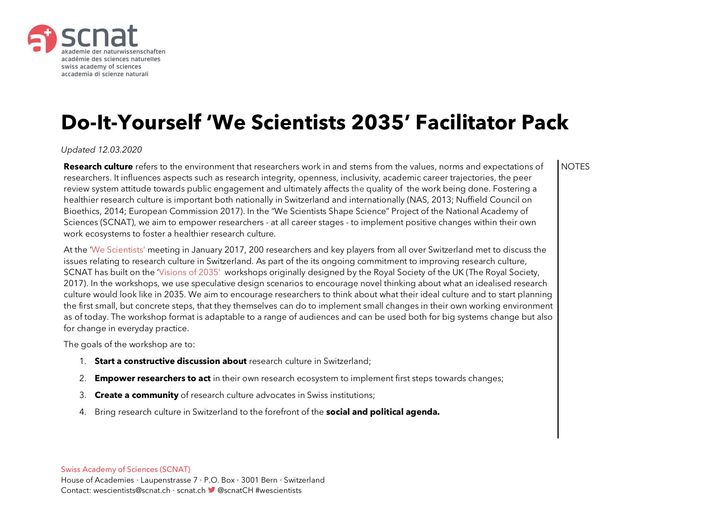 We Scientists 2035 facilitator pack (updated 16.06.20)