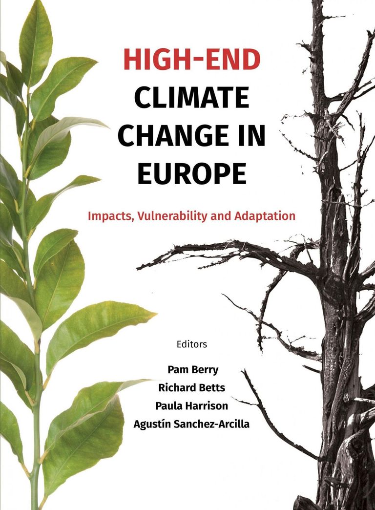 High-end climate scenarios in Europe, cover of the joint IMPRESSIONS, HELIX and RISES-AM- policy booklet.