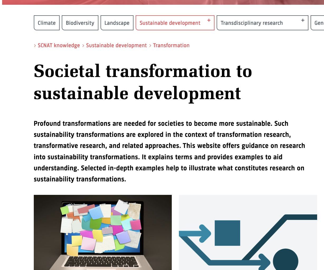 Societal transformation to sustainable development website