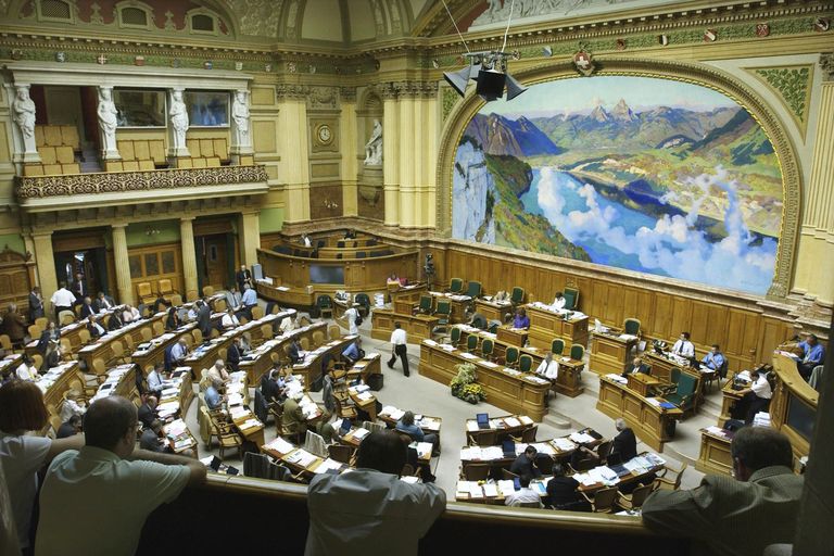 View of the Federal Council Chamber in the Parliamentary Building