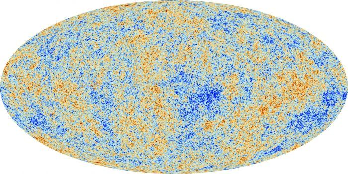 Das vom Planck-Satelliten erstellte Bild der kosmischen Hintergrundstrahlung.