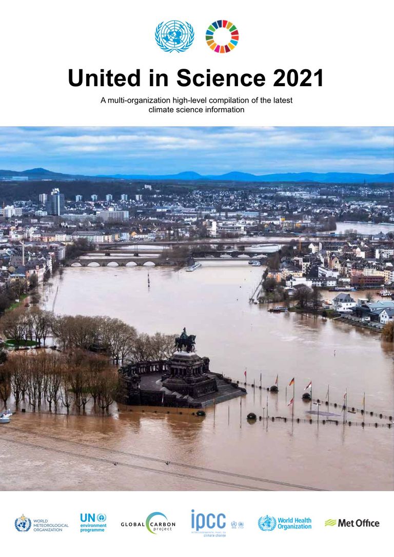 United In Science 2021: A multi-organization high-level compilation of the latest climate science information