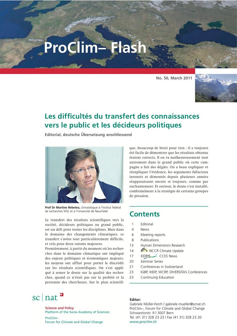 entire publication: ProClim- Flash 50 / Edito Martine Rebetez