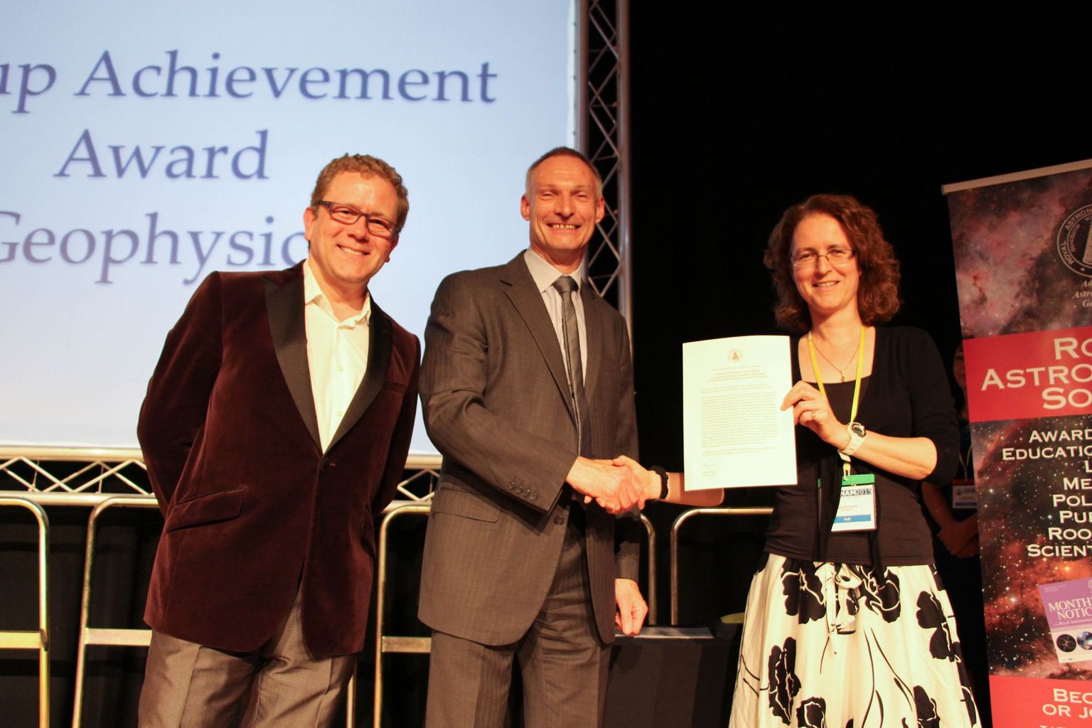 In 2015, Louise Harra received the Group Achievement Award in Geophysics as head of the Hinode Extreme Ultraviolet Imaging Spectrometer (EIS).