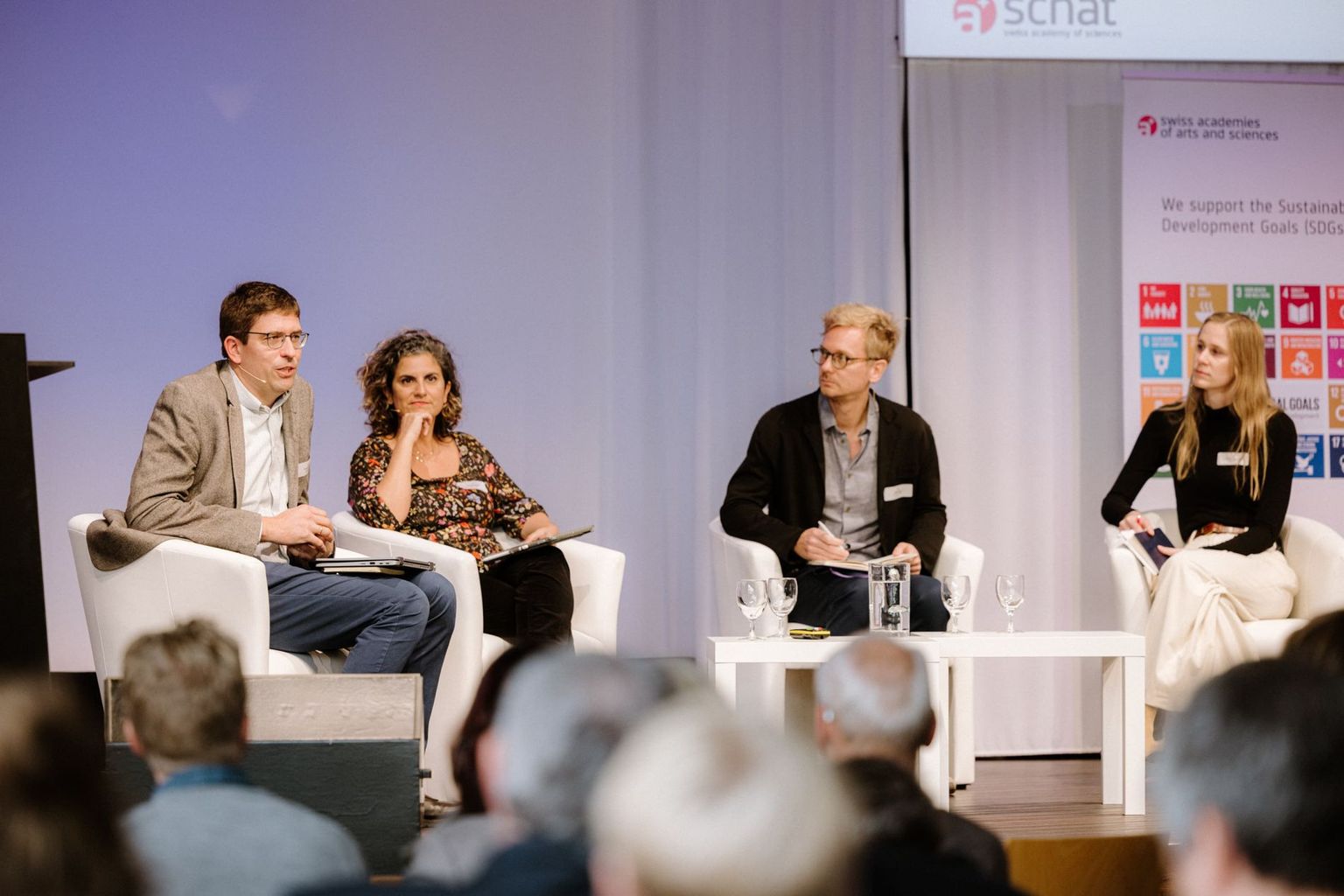 Sustainability Science Forum 2022: Panel discussion with Moderator: Clemens Mader, Empa & OST, Marlyne Sahakian, University of Geneva, Philip Balsiger, University of Neuchâtel and Eva-Maria Spreitzer, University of Lausanne