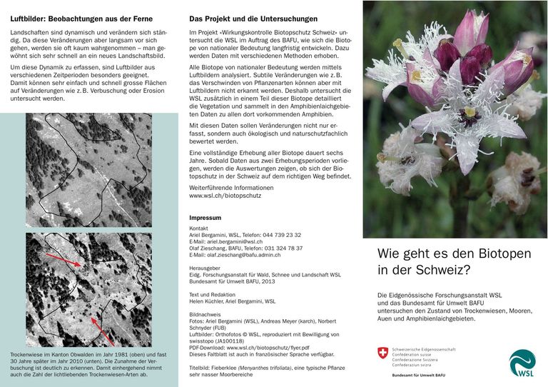 Flyer "Wie geht es den Biotopen in der Schweiz?": Wie geht es den Biotopen in der Schweiz?