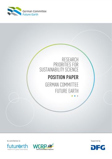 Research Priorities for Sustainability Science Position Paper