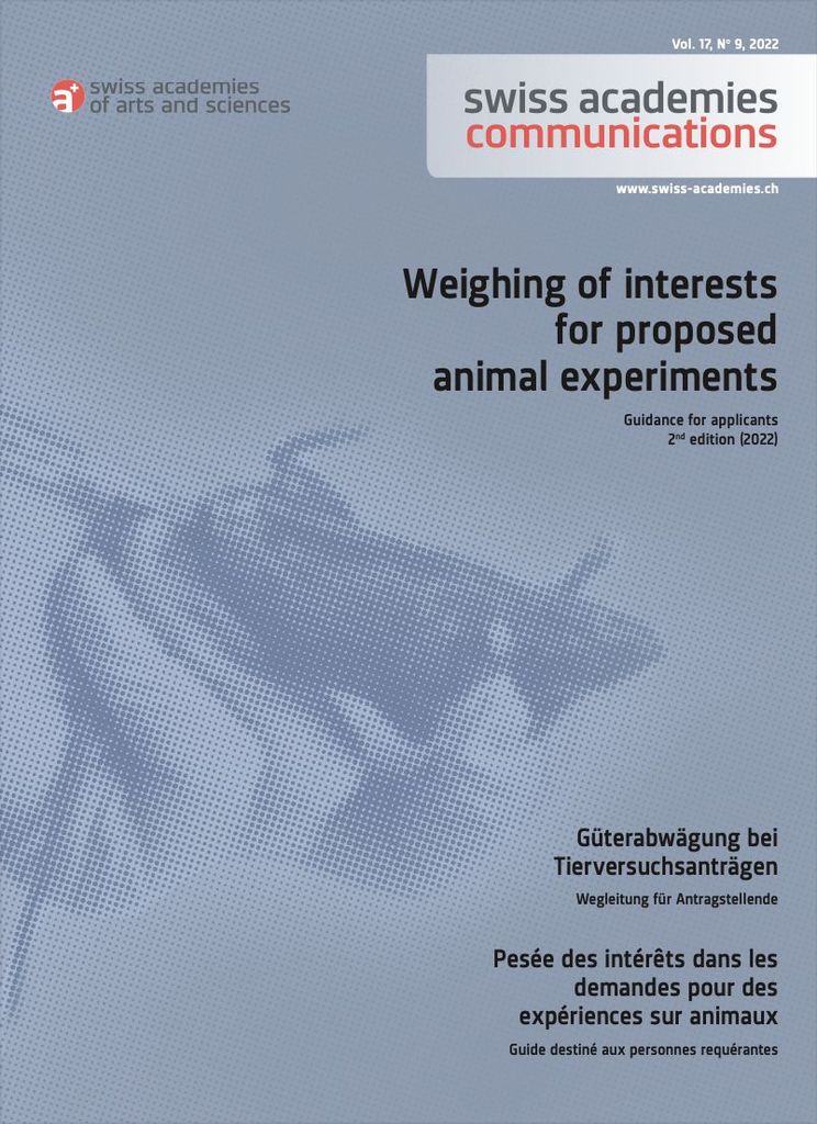 Cover Weighing of interests for proposed animal experiments