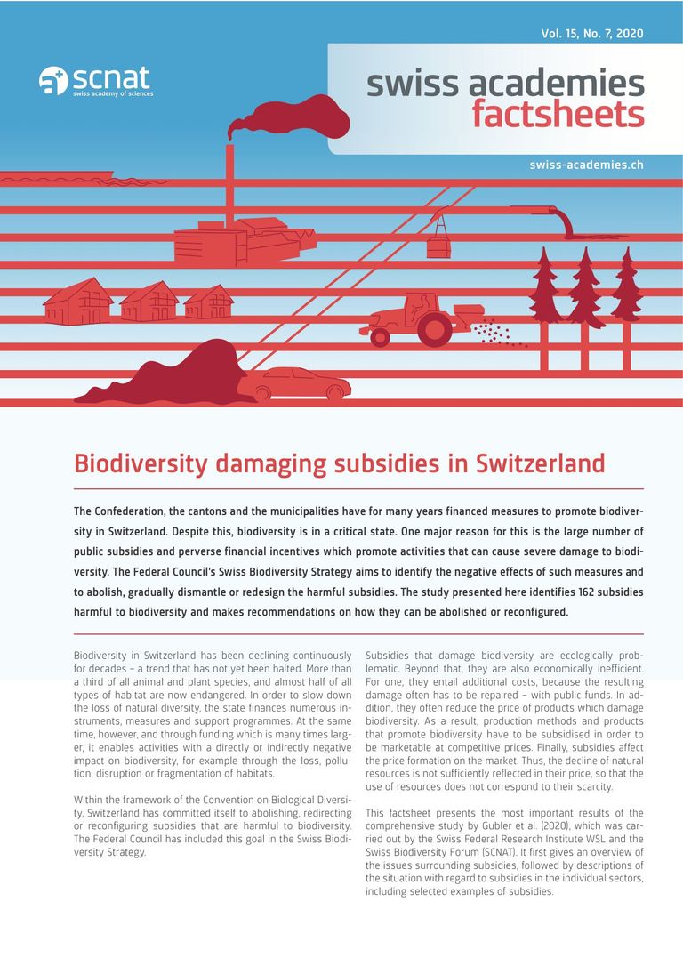 Biodiversity damaging subsidies in Switzerland