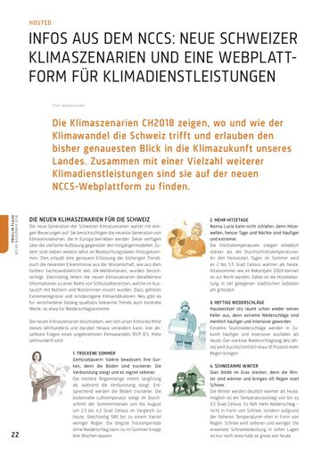 Infos aus dem NCCS: Neue Schweizer Klimaszenarien und eine Webplattform für Klimadienstleistungen