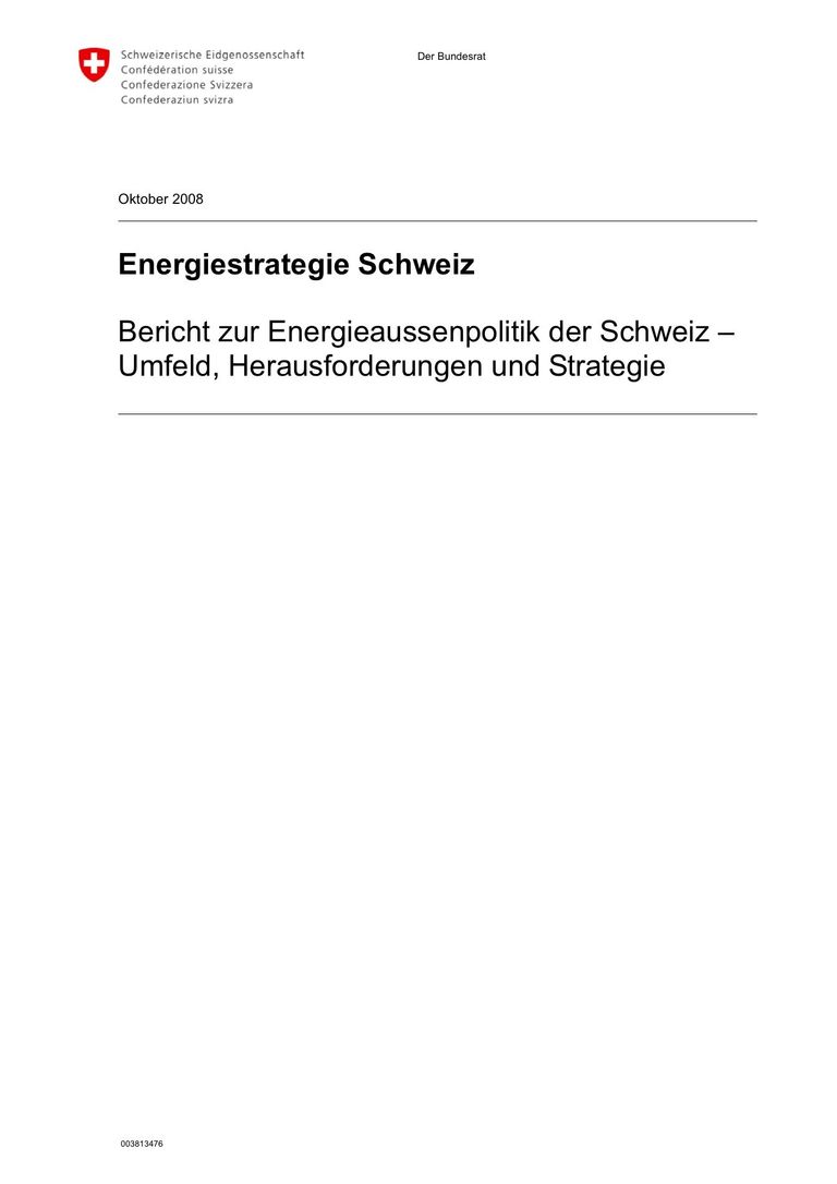 Download Bericht: Bericht zur Energieaussenpolitik der Schweiz