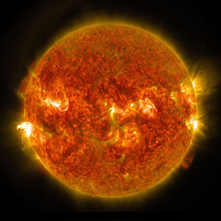 A solar flare captured by the Solar Dynamics Observatory, a satellite launched by NASA in 2010