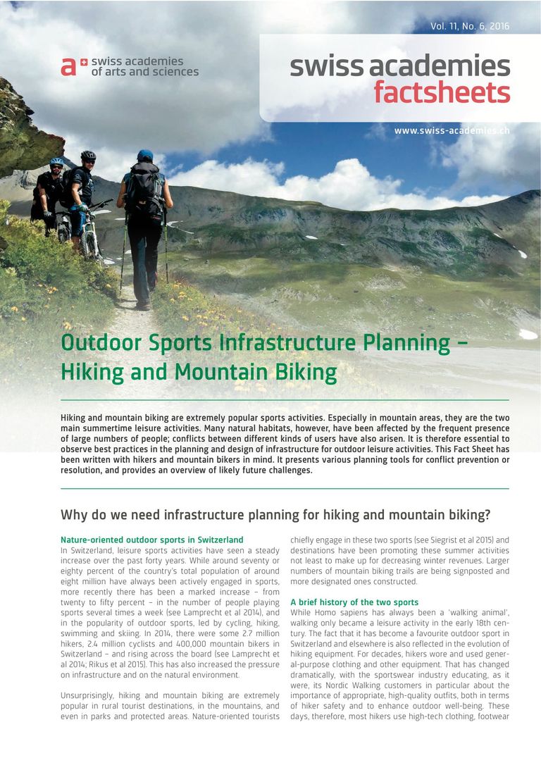 Outdoor Sports Infrastructure Planning – Hiking and Mountain Biking