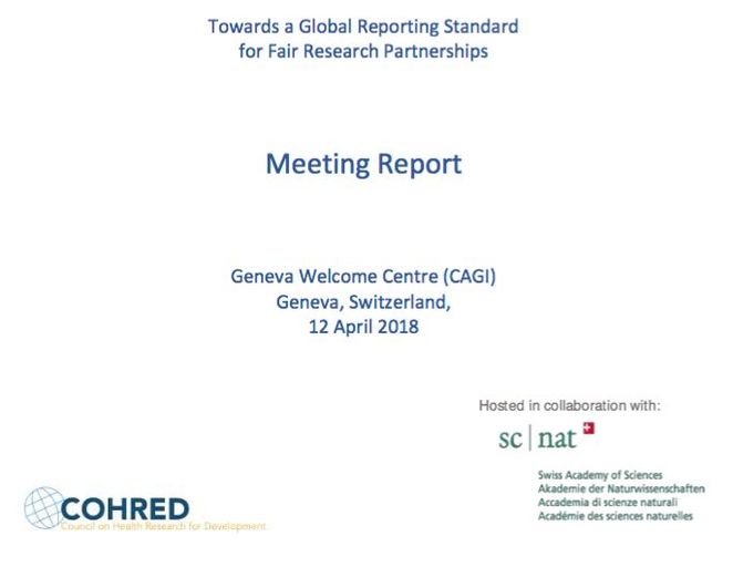 Meeting Report RFI - COHRED/KFPE Colloquium Geneva 2018