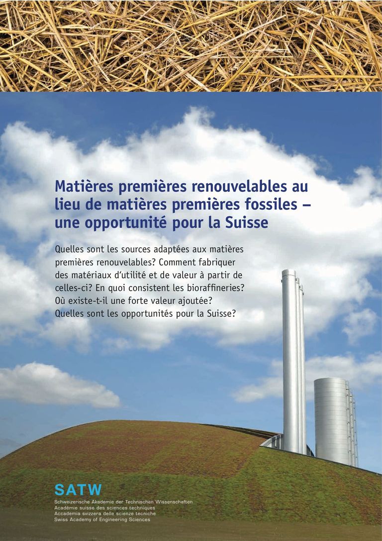 Rapport SATW: Matières premières renouvelables au lieu de matières premières fossiles – une opportunité pour la Suisse