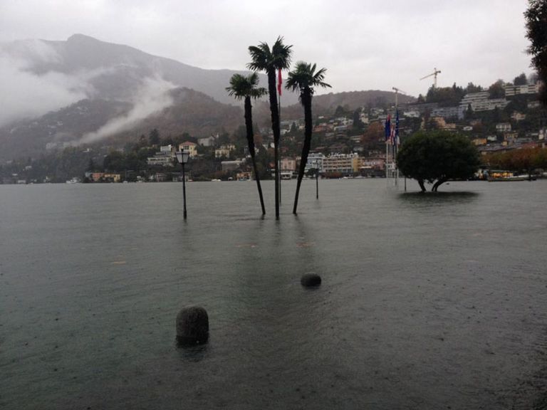 Hochwasser am Lago Maggiore am 15. November 2014.