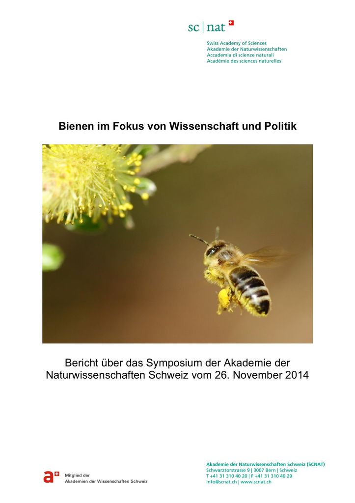 Synthesebericht: Bienen im Fokus von Wissenschaft und Politik, SCNAT 2014